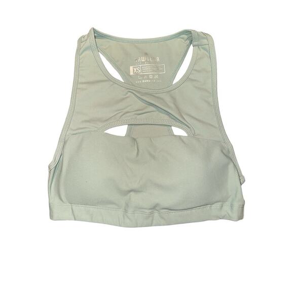 Rawgear Women's Racerback Workout Yoga Cutout Sports Bra Size XS Light Green NWT - Picture 2 of 6